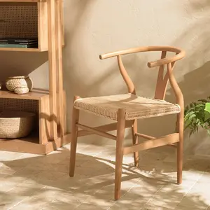 Comparateur de prix : Macabane - Chaise en bois de mahogany Will rotin - 52x56x76.5 cm OS
