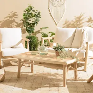 MACABANE WILL - Table basse rectangulaire MADURA en branches de teck n... pas cher