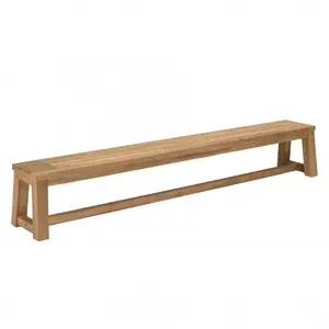 MACABANE Kally - banc de jardin 270x35cm en teck recyclé couleur naturelle