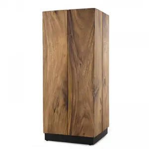Comparateur de prix : MACABANE Suzy - Table d'appoint carrée haute 38x38cm bois Suar piètement noir