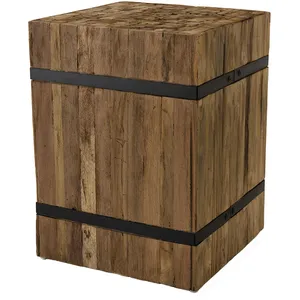 Comparateur de prix : Macabane - Table d'appoint carrée Suzy bois/noir - 37x37x49 cm T.U