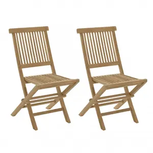 Macabane - harris - Ensemble de 2 chaises de jardin Java en bois Teck pas cher