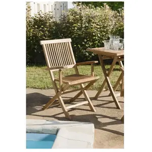 HARRIS - Ensemble de 2 fauteuils de jardin Java en bois Teck Macabane pas cher