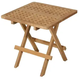 MACABANE Table pique-nique carrée en teck massif JARDITECK pas cher