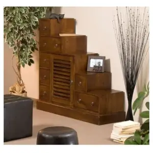 MACABANE Mobilier Ethnic Chic - Meuble escalier chocolat - 105x37x102 cm T.UVendu parcdiscount
