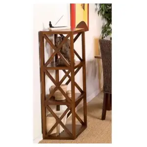 Macabane - eden - Étagère marron 3 cases 40 cm croisillons bois MindiVendu parcdiscount