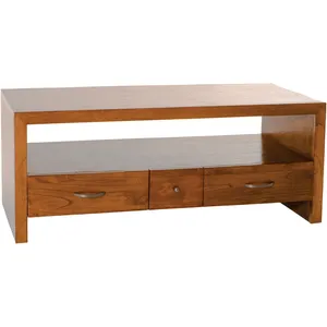 MACABANE EDEN - Meuble TV marron 2 grands tiroirs 1 petit tiroir bois Mindi pas cher