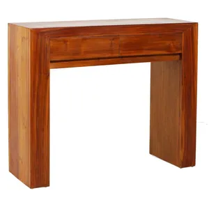 MACABANE AYAN - Console moderne marron 2 tiroirs bois Teck