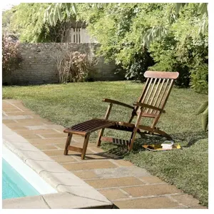 PARIS PRIX Macabane - hanna - Chaise longue de jardin en bois teck huilé pas cher