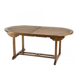 MACABANE Table de jardin extensible en teck huilé 8/10 personnes L240 pas cher