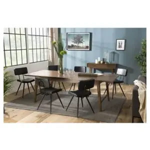 MACABANE Laure - Table à manger rectangulaire extensible marron 200/240cm bois Mindi