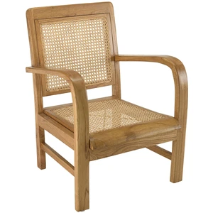 Macabane - Fauteuil mindi et cannage Eris marron  - 61x63x81 cm T.UVendu parcdiscount