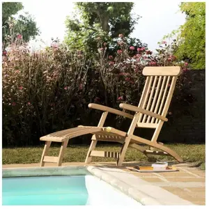 Chaise Longue De Jardin "bayo" 148cm Naturel - Paris Prix Beige pas cher