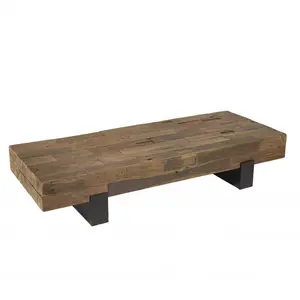 MACABANE Table basse poutres bois massifVendu parnature-et-decouvertes