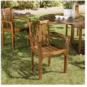 Macabane - 2 Fauteuils empilables Maeva Bois Huilé - 60x62x92 cm T.U pas cher