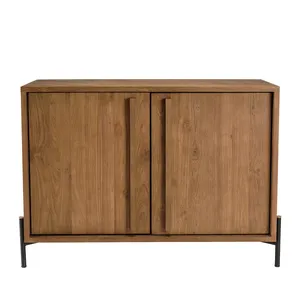 Comparateur de prix : Macabane ALIDA - Buffet 2 portes en bois de teck recyclé pieds en métal noir