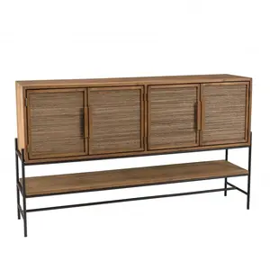 Comparateur de prix : MACABANE ALIDA - Buffet 4 portes en bois de teck recyclé