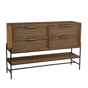 Comparateur de prix : MACABANE ALIDA - Buffet 4 tiroirs 1 étagère en bois de teck recyclé