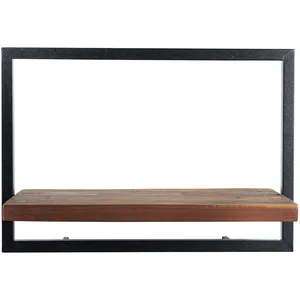 Macabane - Étagère murale M Alida noir/marron - 50x25x35 cm T.UVendu parcdiscount