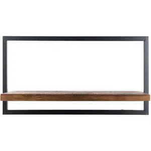 Macabane - Étagère murale L Alida noir/marron - 65x25x35 cm T.U