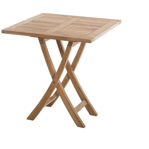Macabane Table de jardin en bois teck carrée pliante 70 x 70 cm JARDITECK pas cher