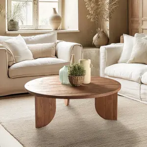 Comparateur de prix : Sixtine - table basse ronde 100x100cm en bois de teck recyclé