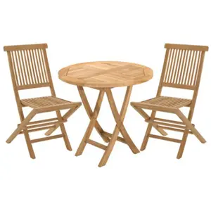 Macabane Ensemble de jardin nº 25 - JARDITECK - Table ronde pliante 80 cm - Lot... pas cher
