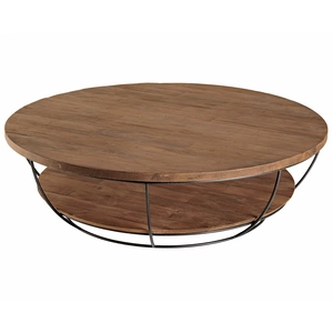 Comparateur de prix : Macabane - Table basse Sixtine bois naturel  - D.120x35 cm T.U