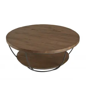 Comparateur de prix : Macabane - Table basse Sixtine bois naturel  - D.80xH.35 cm T.U