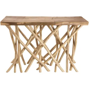 Comparateur de prix : Macabane - Console clara teck - 120x39x81 cm T.U