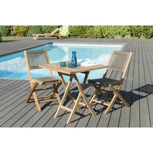 MACABANE HARRIS - SALON DE JARDIN EN BOIS TECK 2 pers - Ensemble de jardin - 1 ... pas cher
