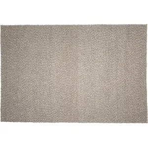 Macabane QUENTIN - Tapis rectangulaire 200x290cm en laine bouclée taupe