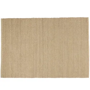 Macabane QUENTIN - Tapis rectangulaire 160x230cm en jute et coton beige pas cher