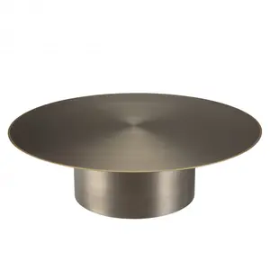 Comparateur de prix : Macabane - Table basse ronde en fer James noir/doré - 120x120x35 cm OS