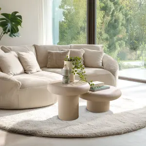 Comparateur de prix : Hortense - set de 2 tables basses forme champignon en fer beige mat