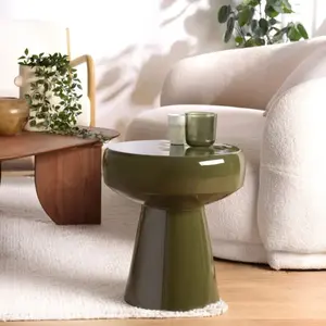 Macabane - Table d'appoint design en fer couleur vert sapin OS pas cher