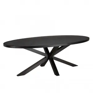 Comparateur de prix : Macabane - basile - Table à manger 220x110cm plateau noir effet pierre