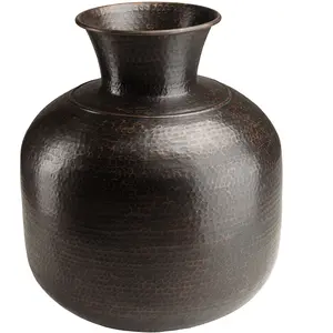 Macabane HONORE - Vase alu L60cm H70cm couleur cuivre noir antique effet martelé