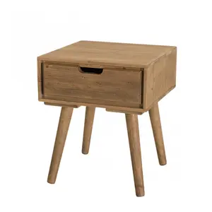 Comparateur de prix : Macabane - andrew - Chevet scandi bois marron 1 tiroir Sapin