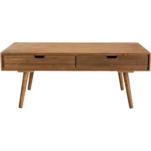 Comparateur de prix : MACABANE ANDREW - Table basse marron scandi rectangulaire 4 tiroirs bois Sapin