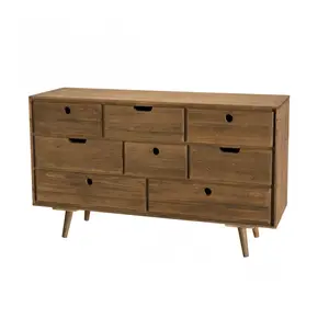 Comparateur de prix : MACABANE ANDREW - Commode scandi bois marron 8 tiroirs Sapin