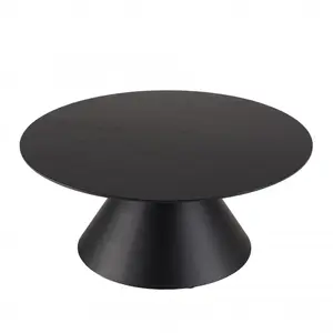 Comparateur de prix : MACABANE DALY - Table basse ronde noire 78x78cm pied conique métal