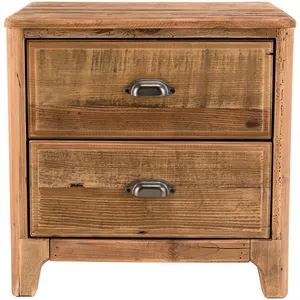 Macabane - Chevet 2 tiroirs Sandy bois naturel  - 55.5x45x55 cm T.UVendu parcdiscount
