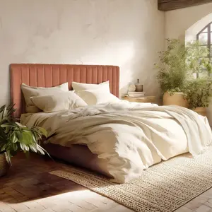 MACABANE Arthur - tête de lit rembourrée pour lits 160180cm velours orange pas cher