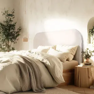 MACABANE Arthur - tête de lit rembourrée pour lits 140160cm couleur beige pas cher
