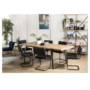 Comparateur de prix : MACABANE CLEMENCE - Table à manger 220x100cm bois Sapin et métal