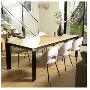 Comparateur de prix : MACABANE Tom - lot de 2 chaises dossier ouvert tissu velours beige pied noir