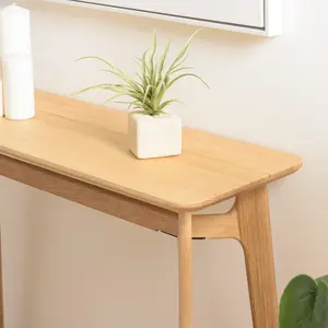 MACABANE Sya - console 100x35cm en chêne massif pas cher