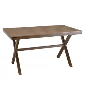 MACABANE VIANNEY - Table de jardin rectangulaire 4 personnes 140x80cm pas cher