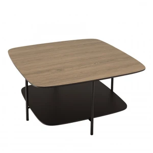 MACABANE Table basse 2 plateaux MM bi-matière pieds métal pas cher